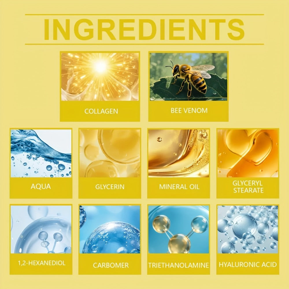 Face Cream Bee Venom and Collagen Two-Bottle Set for Morning and Evening Moisturizing Care