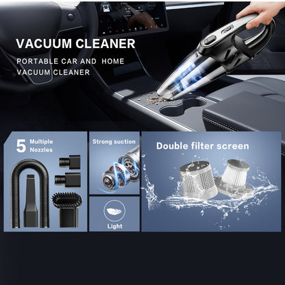 Model 807 Cordless Car Vacuum Cleaner with 6000Pa Pictured Rating, Five Accessories and Six Color Configurations
