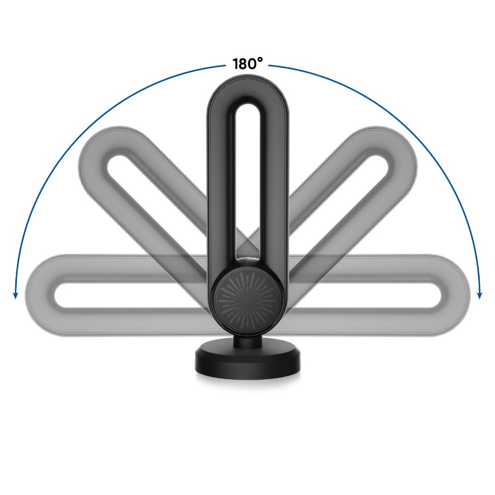 TV Antenna with 180-Degree Rotating Loop Receiver, Magnetic Base, 15-Foot Cable and USB Power Lead