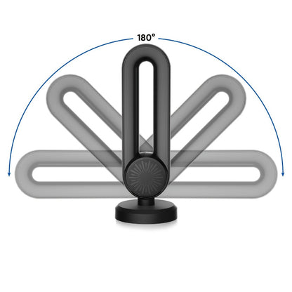 TV Antenna with 180-Degree Rotating Loop Receiver, Magnetic Base, 15-Foot Cable and USB Power Lead