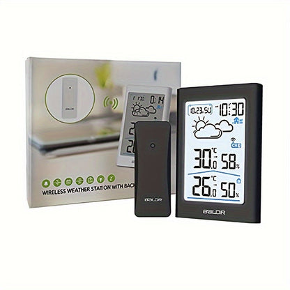 Wireless Home Weather Station with Indoor Outdoor Temperature, Humidity, Forecast and Alarm Clock