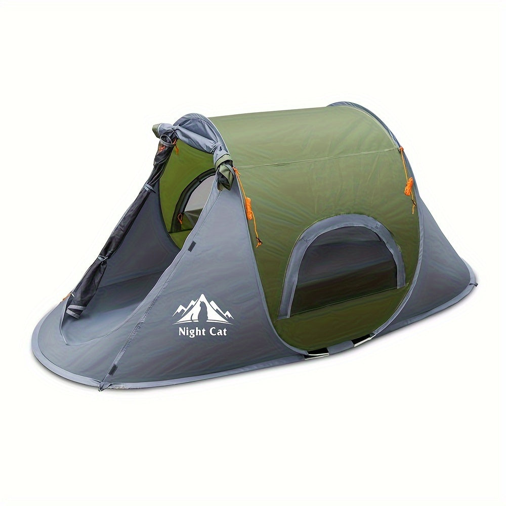 Camping Tent 1-Person Pop-Up with PU 2000mm Coating, 190T Polyester and Fiberglass Poles for Outdoor Camp Setup