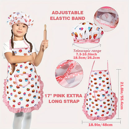 Kids Cooking & Baking Set 24 PCS – Chef Hat & Apron Dress-Up Costume with Baking Accessories for Girls Boys Ages 3-10 | Pretend Play Kitchen Toy | Best Birthday Christmas Gift
