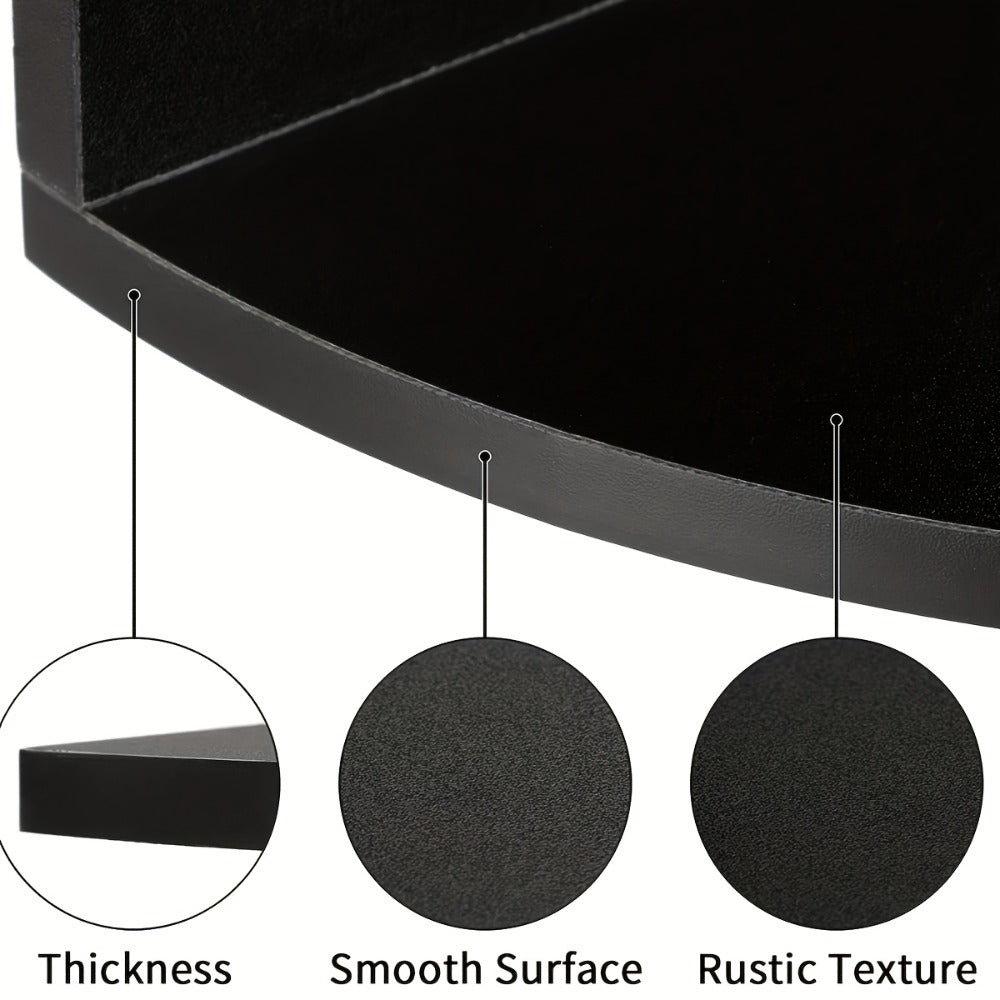 Wall-Mounted Alternating Corner Shelf in White Five-Tier or White and Black Three-Tier Options