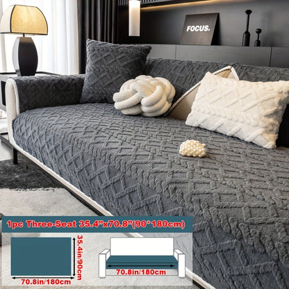 Sofa Cover Plush-Texture Modular Panels for Single to 4 Seats, Backrest, Armrest or Throw Pillow