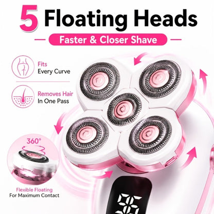 Electric Shaver IPX6 Floating Rotary Head with Type-C Charging, LED Display and Five Listed Set or Head Options