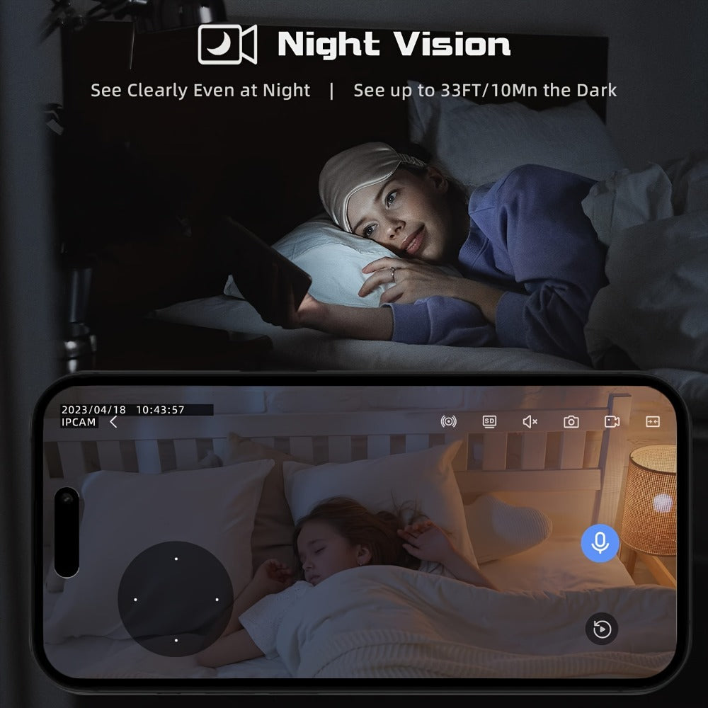Security Camera 4MP Indoor Model with Dual-Band WiFi, 360 Pan-Tilt, Color Night Vision and Two-Way Audio