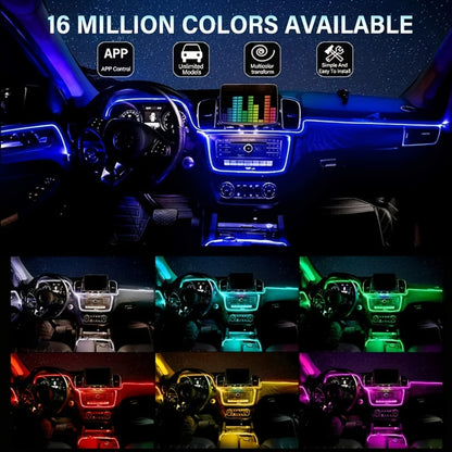 Car Interior Ambient Light Strip with Eight-Color App Control, Music-Responsive Modes and Two Checkout Configurations