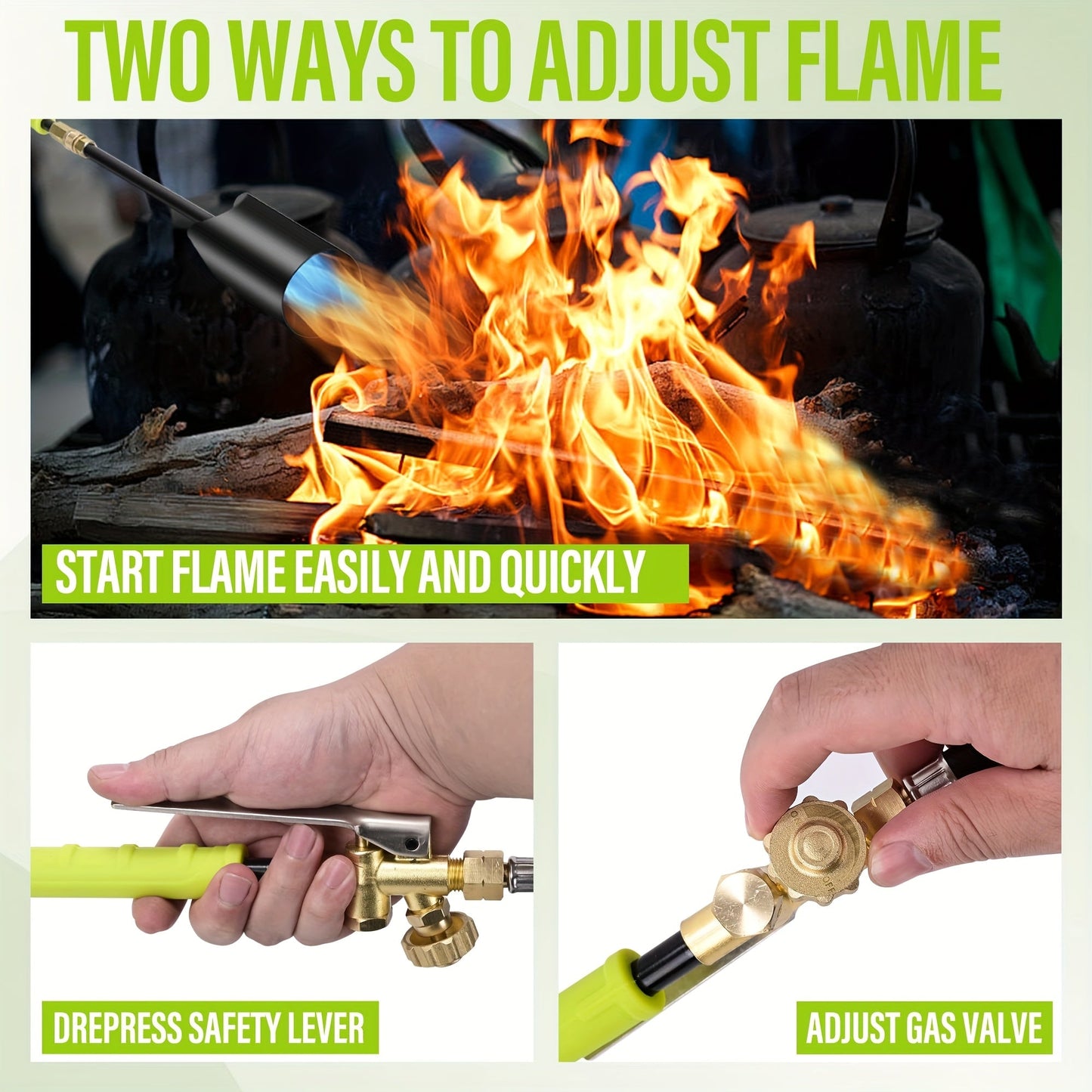 Propane Weed Torch | Flame Weeder Ice Melter Outdoor Roof Driveway