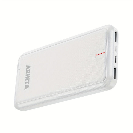 Power Bank 10000mAh 5V/2A for Heated Clothing with USB-C Input/Output in Black or White Battery Pack