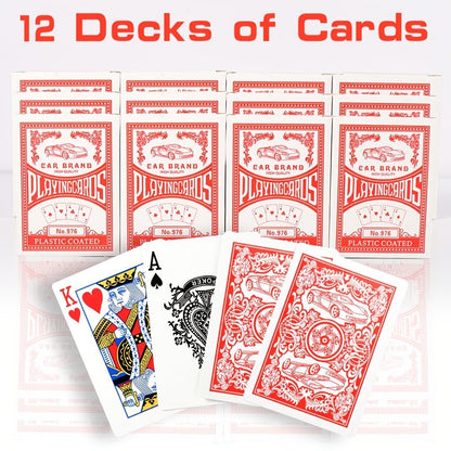 Bulk Playing Card Set with 6-, 12- or 24-Deck Options in Red, Blue or Mixed Color Packs for Group Games