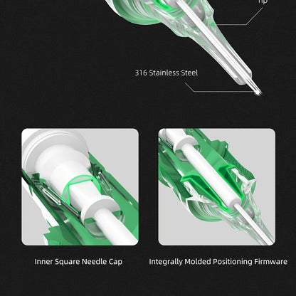 Disposable Tattoo Needles 20pcs Mixed Set RL RS M1 C-M — Multi-Gauge High Transparency Cartridge, Lasting Sharpness, Ample Ink Capacity, for Professional Artists & Beginners