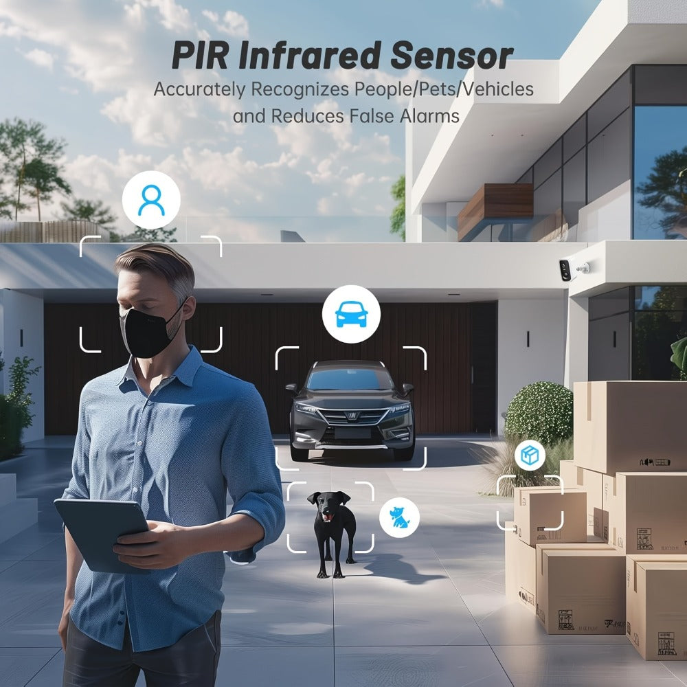 Black Dual-Band Solar WiFi Security Camera with Separate Panel and One- to Four-Camera Pack Options
