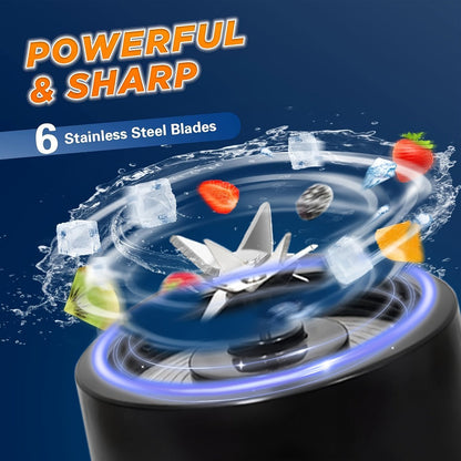 Portable Blender with Clear Cylindrical Cup, Digital Timer Display, Flip-Up Handle and Three Color Options