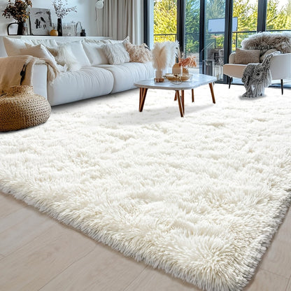 Gradient and Solid-Color Plush Shag Area Rug in 4 x 6, 5 x 8 or 6 x 9-Foot Checkout Options