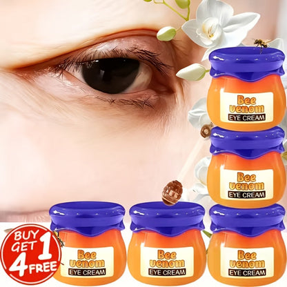 ROZINO Bee Venom and Honey Eye Cream Five-Pack in Small Cosmetic Jars with Coordinated Blue Lids