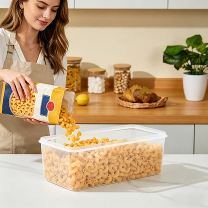 Pantry Storage Containers 4-Pack Airtight with Lids 108oz BPA-Free Plastic Spaghetti Pasta Organizer Gull-Wing Lock Kitchen Pantry Organization Fridge Freezer Safe