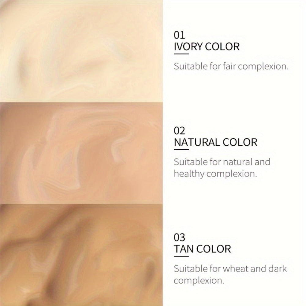 Full Coverage Liquid Foundation Set 3 & 5pcs 30ml — Moisturizing Waterproof Long-Wearing Foundation, Flawless Finish for All Skin Types, Shades: Soft Ivory, Natural & Tan