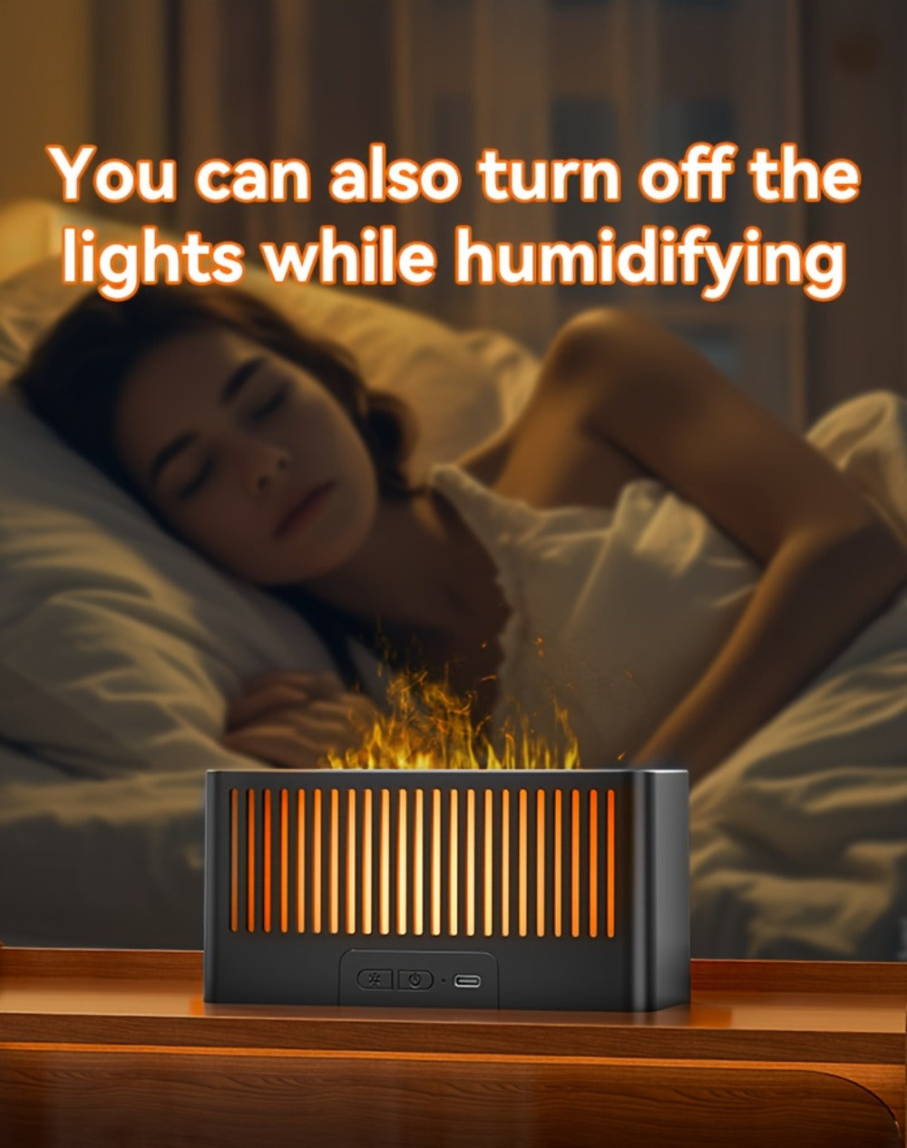 Flame Humidifier with 7-Color Simulated Fire Effect | USB Aromatherapy Essential Oil Diffuser & Cool Mist Humidifier for Living Room, Bedroom & Office | Atmosphere Decor Gift | Black & White