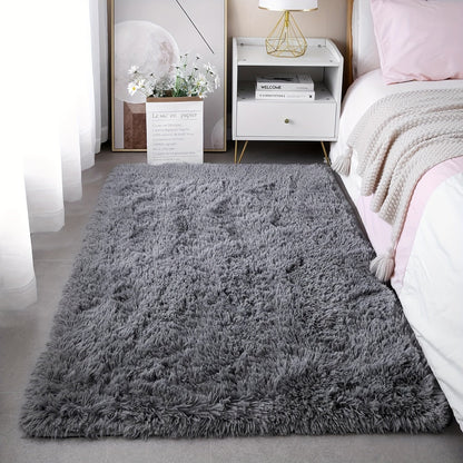 Shaggy Area Rug Soft Plush Fuzzy Carpet Non-Slip Tie-Dye Design for Bedroom Living Room Nursery Dorm — Pet Friendly Machine Washable Multiple Sizes & Colors