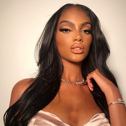 Lace Front Wig Straight Human Hair, 8-38 Inch Natural Color with 13x4 HD Front and 200% Density