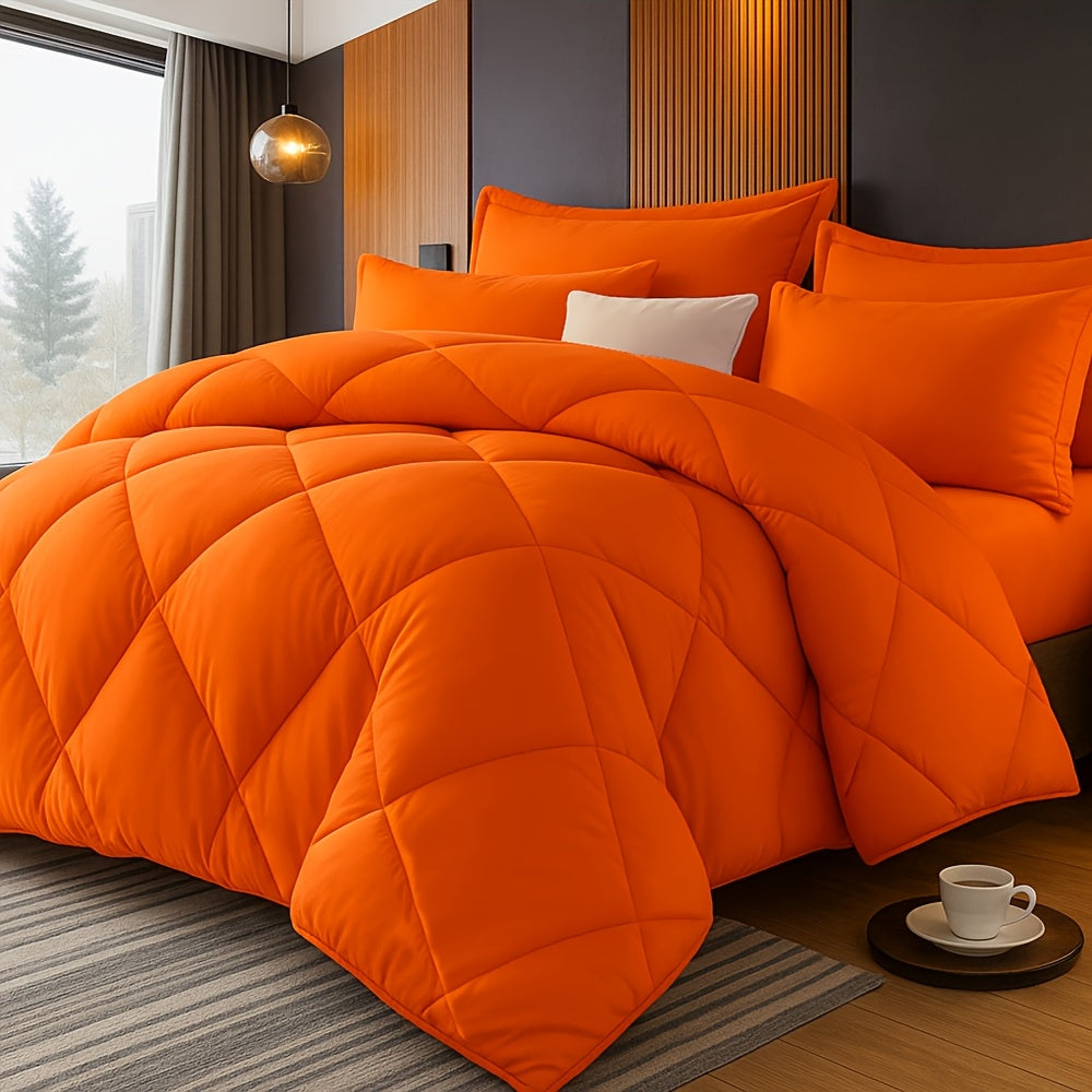 Comforter Set 2/3 Piece - Diamond Grid Quilted Down Alternative Comforter with Pillowcases, Soft Microfiber Breathable All Season Bedding Set, Twin Queen King, Multiple Colors