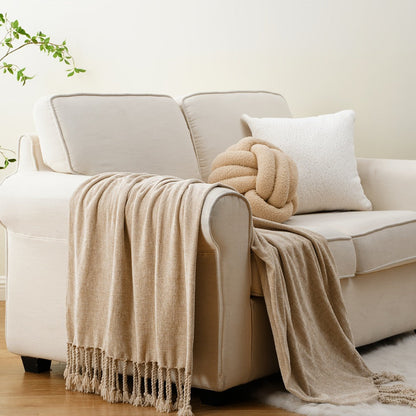 Chenille Fringe Throw Blanket – 180-200gsm Velvety Soft Decorative Throw for Sofa & Couch, Home Decor, 50”×60”, 17 Colors