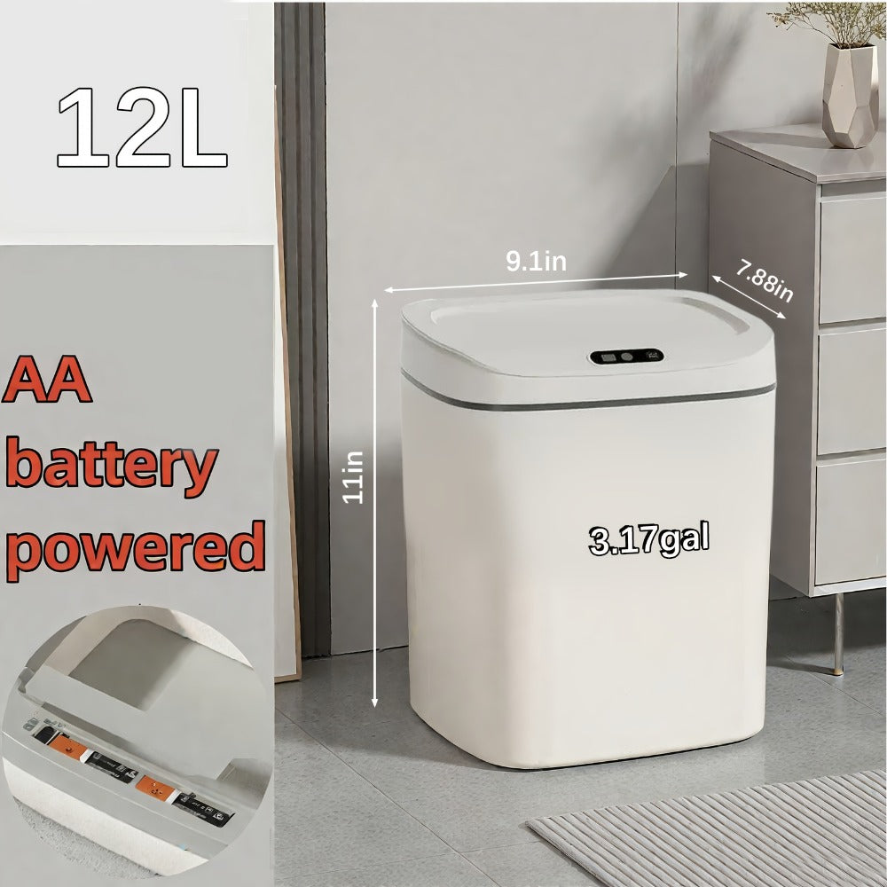Motion Sensor Trash Can Silent Slow-Close Lid, Touchless Infrared Auto Open, Touchpad Control, Battery Operated