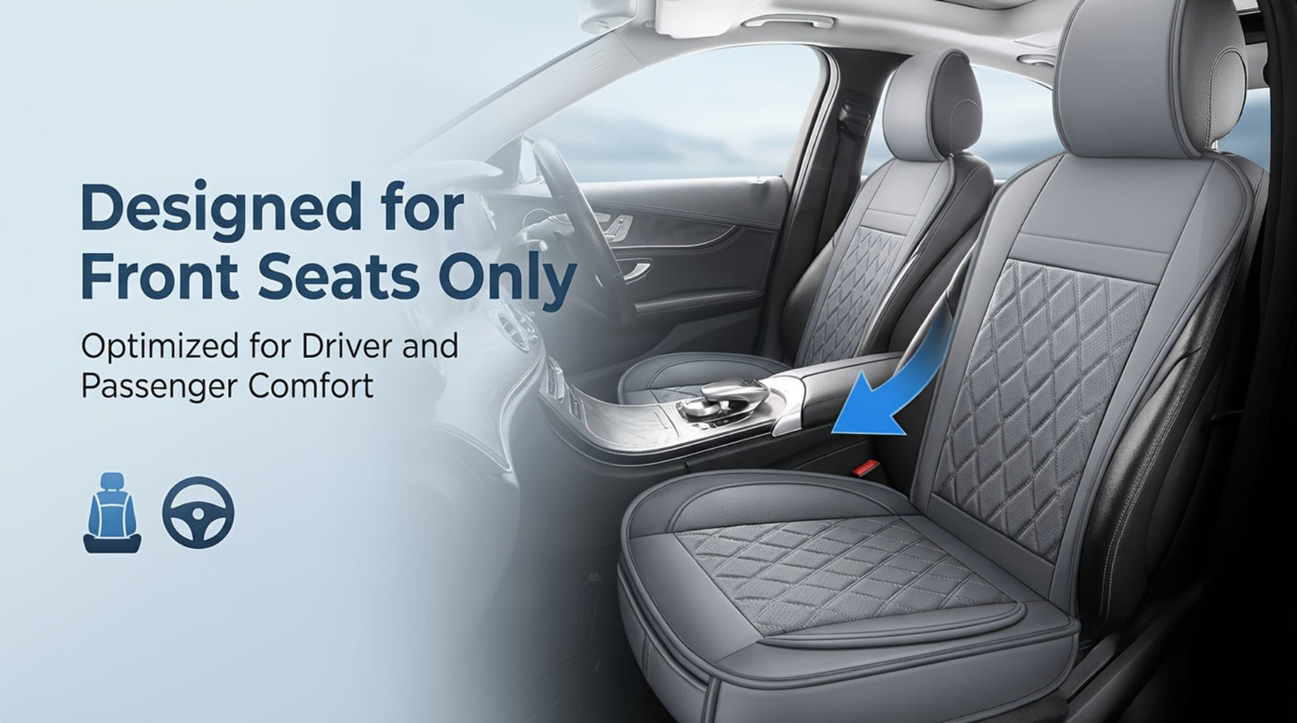 Car Seat Covers Front Pair with Full-Surround High-Back Design and Fifteen Color or Pattern Options