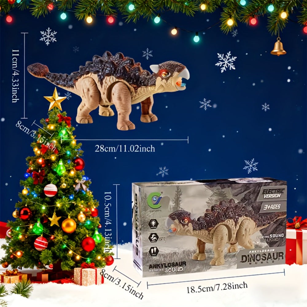 Ankylosaurus Dinosaur Toy That Walks & Roars – Electric Auto-Walk Dino with Roaring Sound Lightweight Kids Toy for Boys Girls Ages 3+ Birthday Halloween Christmas Gift