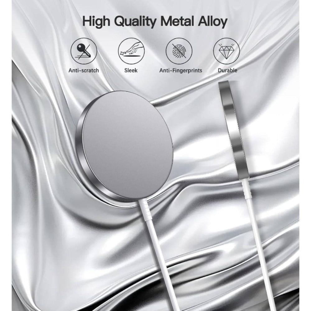 2-Pack MagSafe Wireless Charging Pad 15W Slim Magnetic Fast Charger for iPhone 17/16/15/14/13/12 Pro Max Plus – USB-C & Lightning Support, No Adapter Needed | Home & Office Value Pack | Silver