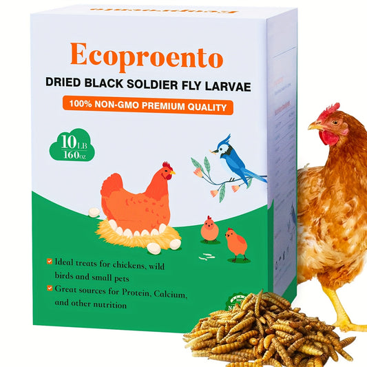 Dried Black Soldier Fly Larvae 10 LBS High Calcium Chicken Feed