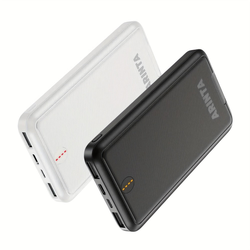 Power Bank 10000mAh 5V/2A for Heated Clothing with USB-C Input/Output in Black or White Battery Pack