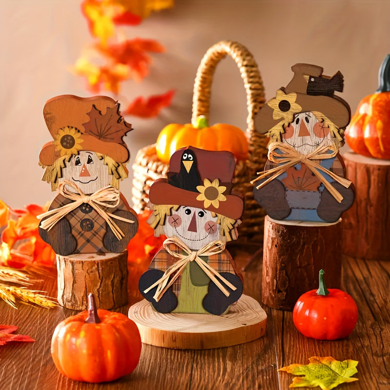 Halloween Autumn Tiered Tray Decor Set 3pcs Rustic Farmhouse Pumpkin Signs for Entryways, Bedrooms and Living Spaces