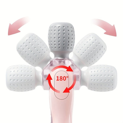 Electric Handheld Massager 180° Foldable Massage Stick | 5-Speed Vibration USB Rechargeable Rotating Head | Full Body Relief Neck Back Shoulder Leg Waist | Portable Cordless Massager Gift for Women Men