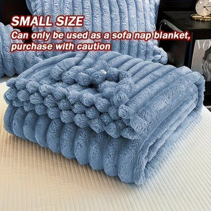Reversible Faux Rabbit Hair Blanket in Four Colors and Five Sizes from 39 x 60 to 108 x 90 Inches