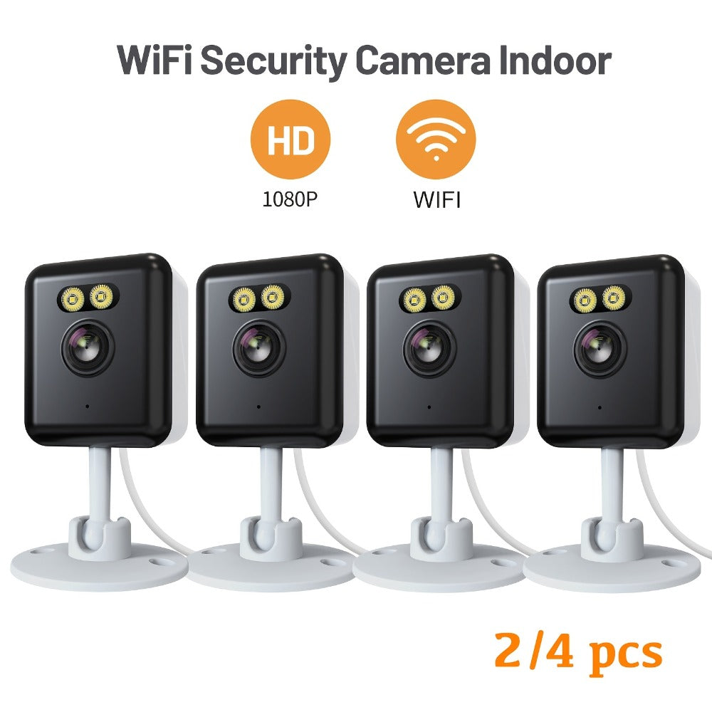 Indoor Security Camera 2-Pack with 3MP Video, Color Night Vision, Two-Way Audio and 2.4GHz WiFi