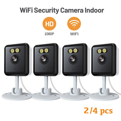Indoor Security Camera 2-Pack with 3MP Video, Color Night Vision, Two-Way Audio and 2.4GHz WiFi