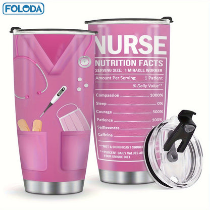 Insulated Tumbler 20oz Nurse Graphic Stainless Steel Vacuum Travel Mug in Four Color Options