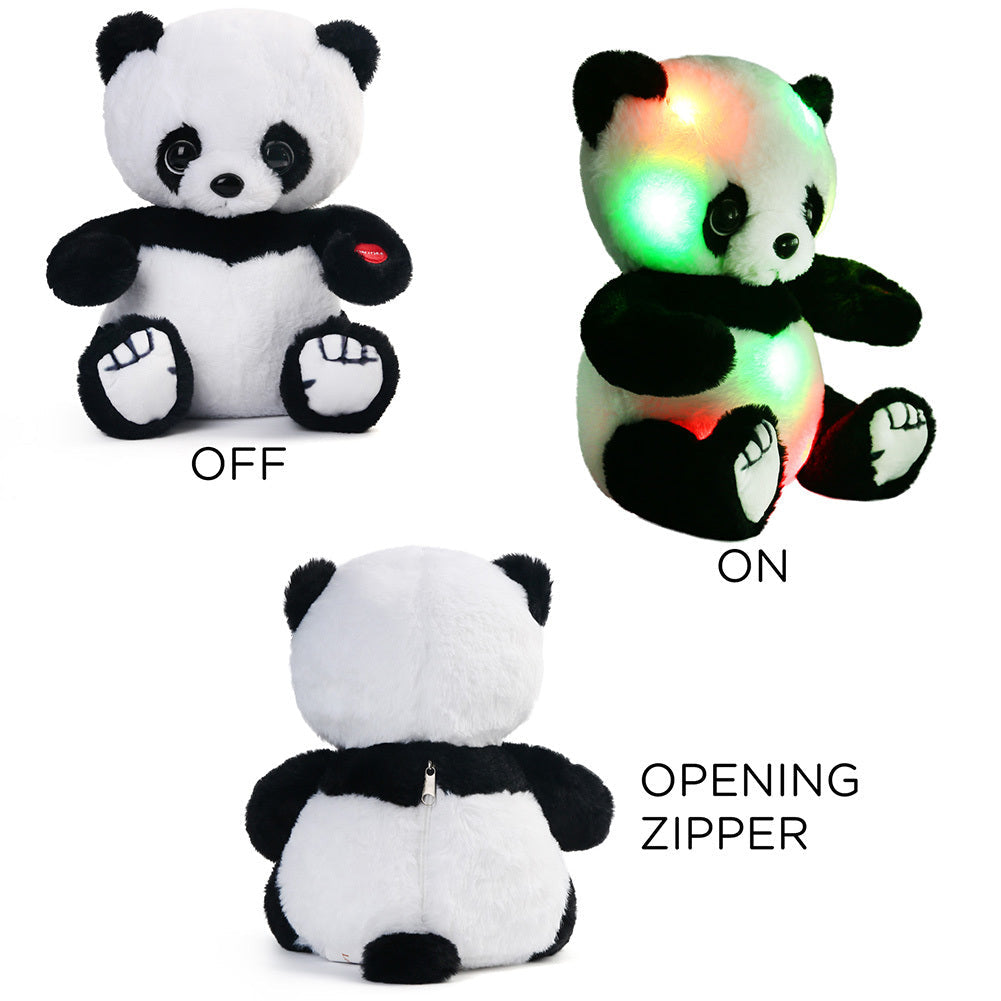 Jumbo LED Light Up Panda Stuffed Animal 12 Inch – Kawaii Panda Bear Plush Toy with Soft Glow Night Light, PP Cotton Huggable Stuffed Panda for Kids Boys Girls, Birthday Christmas Mother's Day Gift Home Decor