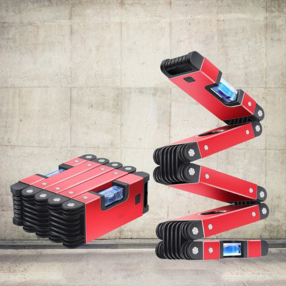 Red Folding Multi-Angle Bubble Level with Hinged Sections for Carpentry and Home DIY Layout