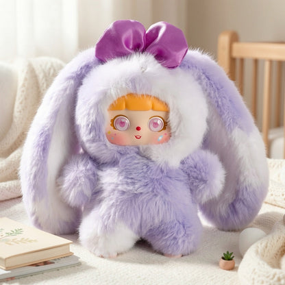 Plush Toy – Kawaii Rabbit with Detachable Face Panel and Assorted Character Styling for Display