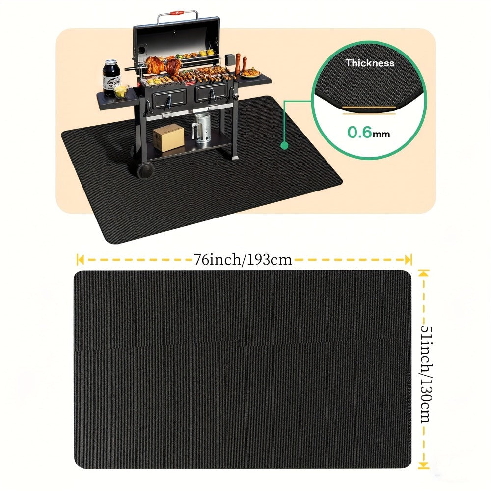 BBQ Grill Mat Fireproof & Heat Resistant - Double-Sided Fiberglass Grill Pad for Outdoor Grills, Fire Pits & Smokers | Waterproof Oil-Proof Deck & Patio Protector | Easy Clean BBQ Splatter Mat