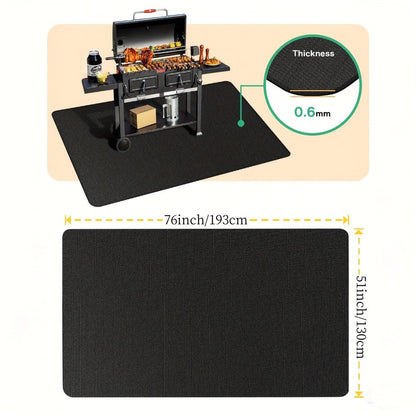 BBQ Grill Mat Fireproof & Heat Resistant - Double-Sided Fiberglass Grill Pad for Outdoor Grills, Fire Pits & Smokers | Waterproof Oil-Proof Deck & Patio Protector | Easy Clean BBQ Splatter Mat