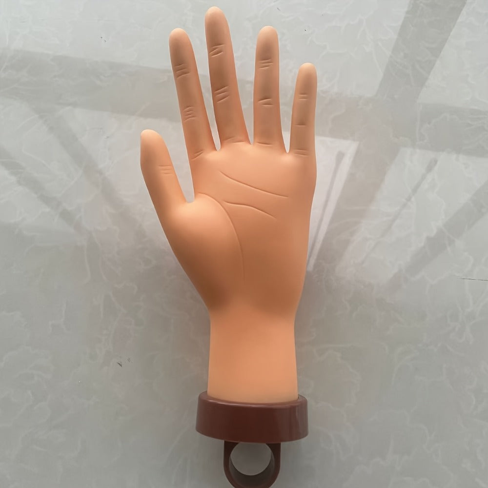 Bendable Nail Practice Hand with Stand – Reusable Mannequin Hand for Acrylic Gel Nail Training, Includes Fake Nail Tips & Nail Tools, Flexible Fingers for Realistic Practice – Beginner Nail Tech Student Kit