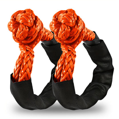 Soft Shackle 41,000 lb Breaking Strength Synthetic UHMWPE Recovery Rope with Protective Sleeve – Heavy Duty Tow Shackle for Off-Road Truck Jeep SUV UTV ATV, 1 & 2 Pack
