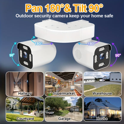 Security Camera 8MP Dual-Lens PTZ Model with 360 Panoramic View, Full-Color Night Vision and IP66