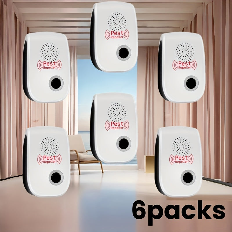 Electronic Rodent Repellent 6 Pack, Auto Frequency Ultrasonic Mouse Repellent Plug In, Indoor Pest Control Device for Home Kitchen Office Warehouse, Upgraded Soundwave Rat Deterrent