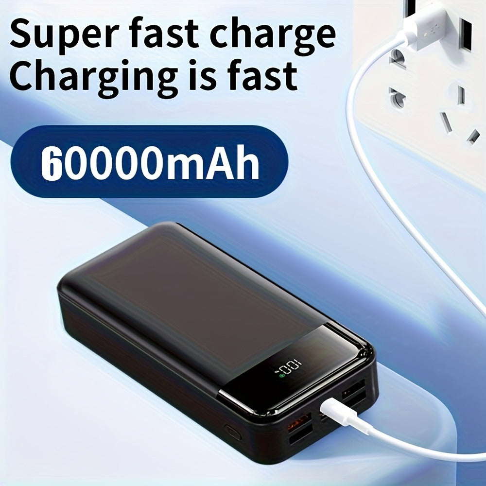 Power Bank 60000mAh 22.5W with Multi-Device Port Layout, LED Light and Digital Display in Three Colors