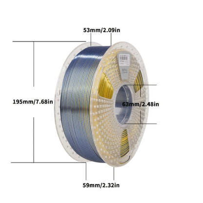 Dual Color Silk PLA Plus Filament 1.75mm 1kg – Shiny Gradient Texture High Toughness Low Shrinkage ±0.02mm 3D Printing Filament 2.2lb | Smooth Surface PLA+ for FDM 3D Printers Decorative Prints Gifts